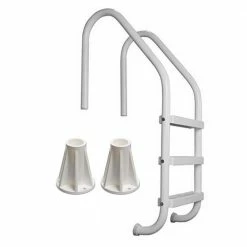2-Pack Pool Ladder 3-Step Steel for in Ground Pool by Saftron