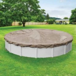 Defender 28 ft. Round Sand Winter Pool Cover by Robelle