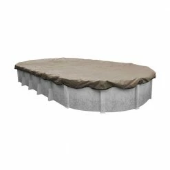 Superior 16 ft. x 32 ft. Oval Sand Solid Above Ground Winter Pool Cover by Robelle -Pool Supplies Sales Store sand robelle winter pool covers 601632 4 1f 1000