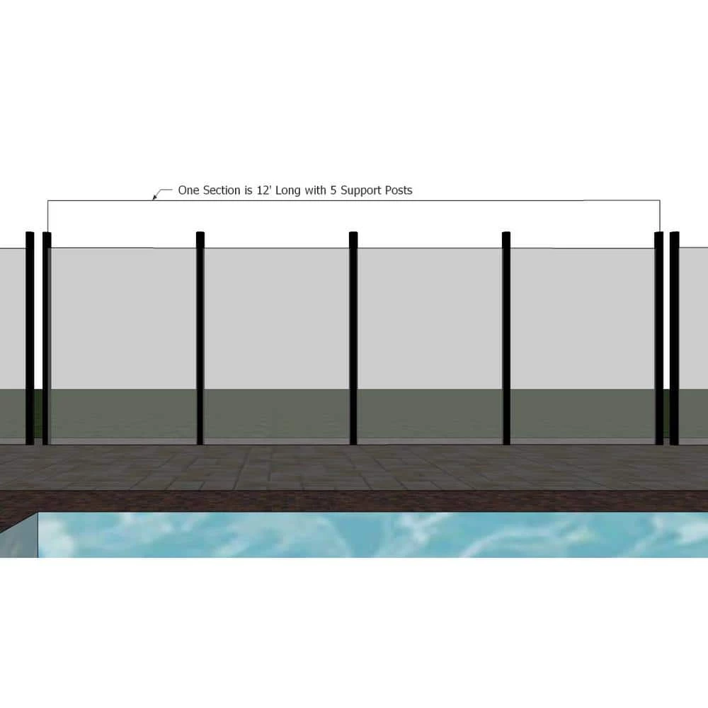 4 ft. x 12 ft. Black Removable Child Barrier Pool Safety Mesh Fence by Sentry Safety Pool Fence 4 4 ft. x 12 ft. Black Removable Child Barrier Pool Safety Mesh Fence by Sentry Safety Pool Fence - Image 2