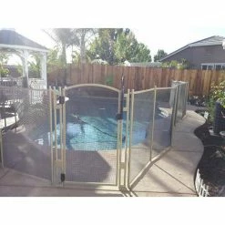 4 ft. x 12 ft. Tan Removable Child Barrier Pool Safety Mesh Fence by Sentry Safety Pool Fence -Pool Supplies Sales Store sentry safety pool fence pool safety equipment visiguard 4 tan 1f 1000