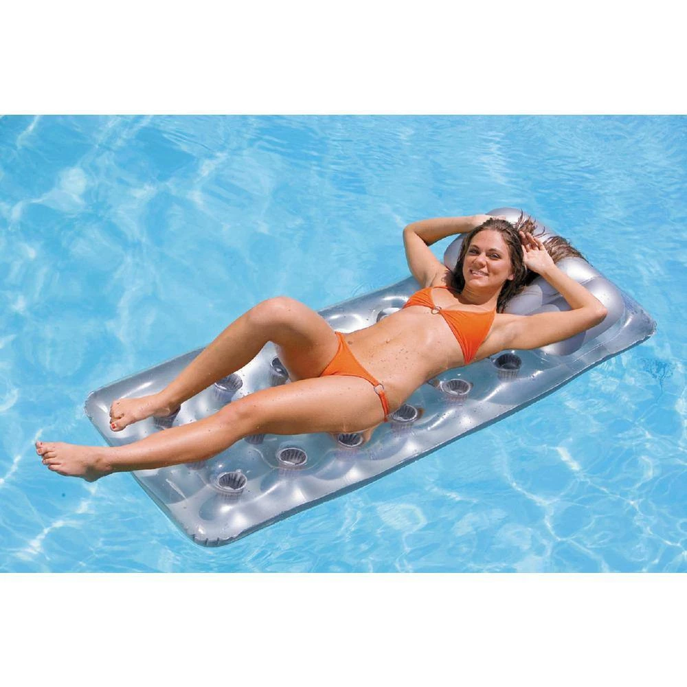 18-Pocket Mattress Suntanner Pool Lounger with Headrest (6-Pack) by Intex 9 18-Pocket Mattress Suntanner Pool Lounger with Headrest (6-Pack) by Intex - Image 7