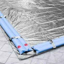 Silverado 20 ft. x 40 ft. Rectangular Silver Solid In-Ground Winter Pool Cover by Pool Mate -Pool Supplies Sales Store silver pool mate winter pool covers 552040r 4f 1000