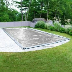 Silverado 20 ft. x 40 ft. Rectangular Silver Solid In-Ground Winter Pool Cover by Pool Mate