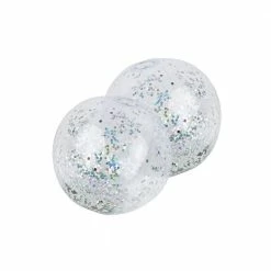 16 in. Silver Glitter Swimming Pool and Beach Play Ball (2-Pack) by Poolmaster