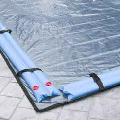 Commercial-Grade 30 ft. x 60 ft. Rectangular Slate Blue Winter Pool Cover by Pool Mate -Pool Supplies Sales Store slate blue pool mate winter pool covers 343060r pm 4f 1000