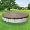 Premium Mesh XL 24 ft. Round Taupe and Black Mesh Above Ground Winter Pool Cover by Robelle