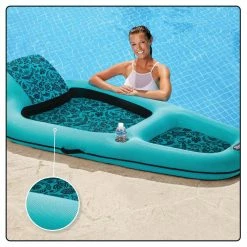 Paisley Teal Aqua Oversized Luxury Lounge by AQUALOUNGE -Pool Supplies Sales Store teal blue pool floats aql17591ttea 1f 1000