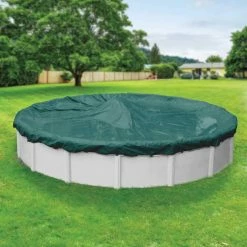 Supreme Plus 30 ft. Round Teal Solid Above Ground Winter Pool Cover by Robelle