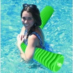 Blue and Green Wavy Mega Noodle Big Round Premium Outdoor Water Float (2-Pack) by VOS -Pool Supplies Sales Store teal vos pool floats vos 500wbk 4f 1000