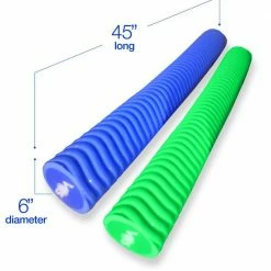 Blue and Green Wavy Mega Noodle Big Round Premium Outdoor Water Float (2-Pack) by VOS