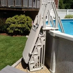 Deluxe 48 in. - 56 in. Ladder In Step for Above Ground Swimming Pool in White by The Vinyl Works -Pool Supplies Sales Store the vinyl works pool ladders af w 4f 1000