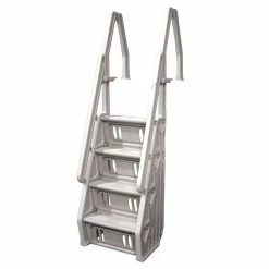 In Step 46 in. to 60 in. Ladder for Above Ground Swimming Pool in Taupe by The Vinyl Works
