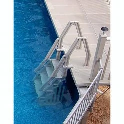Deluxe 32 in. In Step 46 in. to 60 in. Ladder for Above Ground Swimming Pool in Tan by The Vinyl Works 9 Deluxe 32 in. In Step 46 in. to 60 in. Ladder for Above Ground Swimming Pool in Tan by The Vinyl Works -Pool Supplies Sales Store the vinyl works pool ladders in32 t 1f 1000