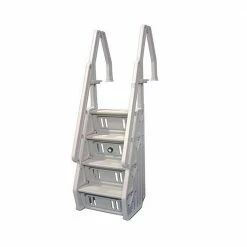 Deluxe 32 in. Adjustable In Step Ladder for Above Ground Pool in White by The Vinyl Works -Pool Supplies Sales Store the vinyl works pool ladders in32 w 1f 1000