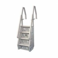 Deluxe 32 in. Adjustable In Step Ladder for Above Ground Pool in White by The Vinyl Works
