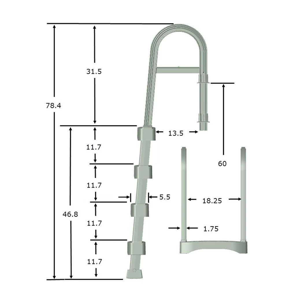 Snap-Lock Deck Ladder for Above Ground Pool - Gray by The Vinyl Works 5 Snap-Lock Deck Ladder for Above Ground Pool - Gray by The Vinyl Works - Image 3