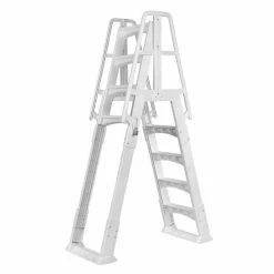 Premium A-Frame Above Ground Pool Ladder - White by The Vinyl Works
