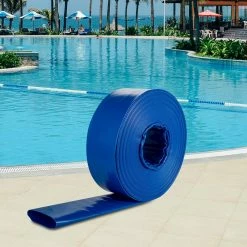 Discharge Hose 2 in.Dia x 105 ft. PVC Fabric Lay Flat Hose with Clamps Heavy-Duty Backwash Drain Hose Weather-Proof,Blue by VEVOR -Pool Supplies Sales Store vevor pool hoses ycfcxrgj2x100nwqev0 31 1000