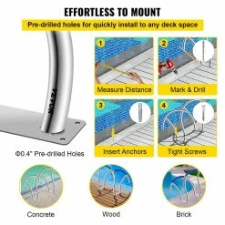 Pool Handrail 2 Pack 30 in. x 30 in. Swimming Pool Stair Rail Stainless Steel Stair Pool Hand Rail for Above Ground Pool by VEVOR -Pool Supplies Sales Store vevor pool ladders bxgy30x302pcsxi6uv0 44 1000