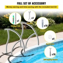 Pool Handrail 2 Pack 30 in. x 30 in. Swimming Pool Stair Rail Stainless Steel Stair Pool Hand Rail for Above Ground Pool by VEVOR -Pool Supplies Sales Store vevor pool ladders bxgy30x302pcsxi6uv0 fa 1000