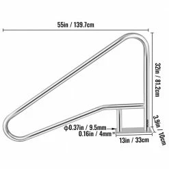 55 in. x 32 in. Pool Railing Stainless Steel Silver Rustproof Pool Handrail Pool Rail for Above Ground Pool by VEVOR -Pool Supplies Sales Store vevor pool ladders bxgycfs4w55x32yc1v0 76 1000