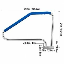Pool Handrail 49.4 in. x 34 in. Swimming Pool Stair Rail 304 Stainless Steel Stair Pool Hand Rail for Above Ground Pool by VEVOR -Pool Supplies Sales Store vevor pool ladders wycycbx449x344mstv0 76 1000