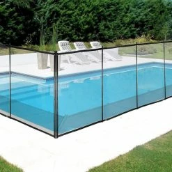 4 ft. x 12 ft. Pool Fence PVC Grid Fabric Removable DIY Pool Fencing with Section Kit for In-Ground Pools in Black by VEVOR