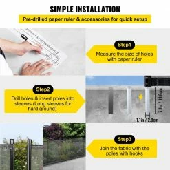 4 ft. x 12 ft. Pool Fence PVC Grid Fabric Removable DIY Pool Fencing with Section Kit for In-Ground Pools in Black by VEVOR -Pool Supplies Sales Store vevor pool safety equipment kcxycwlb412ft1mhkv0 fa 1000