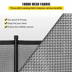 4 ft. x 48 ft. Black Swimming Pool Fence Mesh Barrier Removable DIY Pool Fencing with Section Kit for Inground Pools by VEVOR -Pool Supplies Sales Store vevor pool safety equipment kcxycwlb448ft1ksyv0 4f 1000