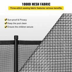 4 ft. x 72 ft. Pool Fence sturdy PVC Grid Fabric Removable DIY Swimming Pool Security Fence for In-Ground Pools in Black by VEVOR -Pool Supplies Sales Store vevor pool safety equipment kcxycwlb472ftgdssv0 4f 1000
