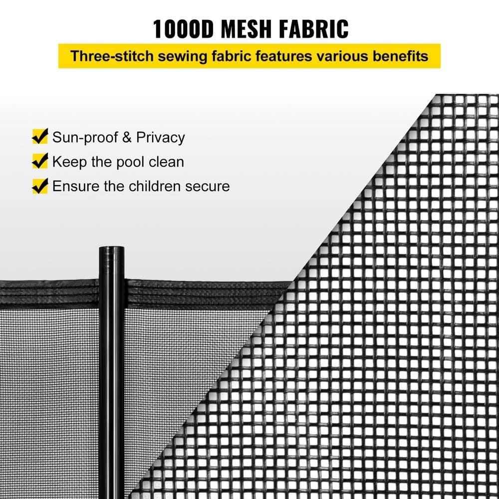 Security Pool Fence 4 ft. x 12 ft. Removable Pool Fence 1000D PVC Fabric Pool Fencing Mesh with Aluminum Poles by VEVOR 5 Security Pool Fence 4 ft. x 12 ft. Removable Pool Fence 1000D PVC Fabric Pool Fencing Mesh with Aluminum Poles by VEVOR - Image 3