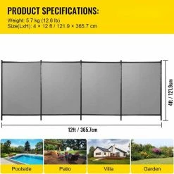 Security Pool Fence 4 ft. x 12 ft. Removable Pool Fence 1000D PVC Fabric Pool Fencing Mesh with Aluminum Poles by VEVOR 16 Security Pool Fence 4 ft. x 12 ft. Removable Pool Fence 1000D PVC Fabric Pool Fencing Mesh with Aluminum Poles by VEVOR -Pool Supplies Sales Store vevor pool safety equipment kcxycwll412ft18uyv0 76 1000