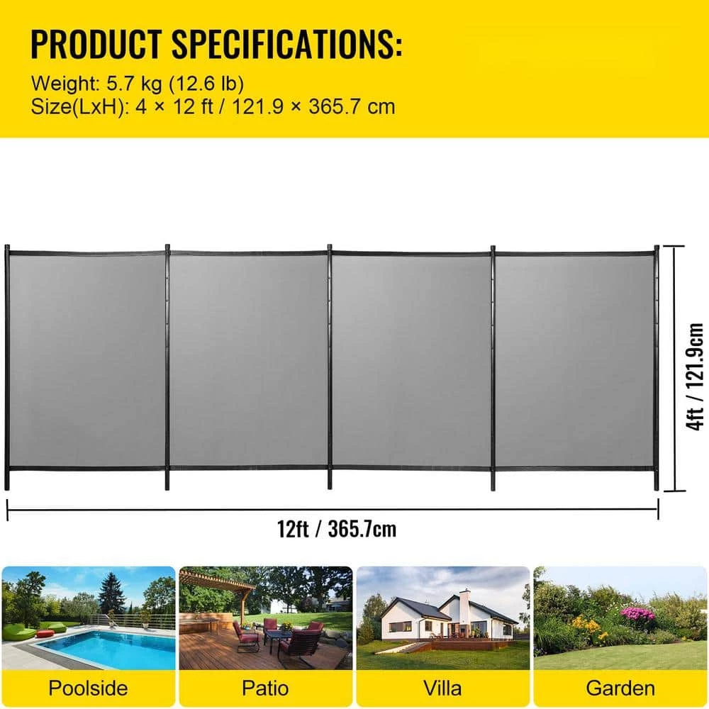 Security Pool Fence 4 ft. x 12 ft. Removable Pool Fence 1000D PVC Fabric Pool Fencing Mesh with Aluminum Poles by VEVOR 9 Security Pool Fence 4 ft. x 12 ft. Removable Pool Fence 1000D PVC Fabric Pool Fencing Mesh with Aluminum Poles by VEVOR - Image 7