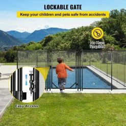 4 ft.x 2.5 ft. Pool Fence Gate Powder Coated Aluminum Pipe Pool Safety Fence Gate Kit for In ground Pools in Black by VEVOR -Pool Supplies Sales Store vevor pool safety equipment slycwl4x2 5ftm001v0 1f 1000