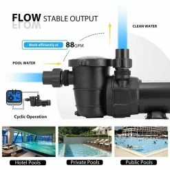 1.5 HP 8350 GPH 3450 RPM Powerful Above Ground Swimming Pool Pump with Strainer Basket by VIVOHOME 11 1.5 HP 8350 GPH 3450 RPM Powerful Above Ground Swimming Pool Pump with Strainer Basket by VIVOHOME -Pool Supplies Sales Store vivohome pool pumps x002betde3 4f 1000