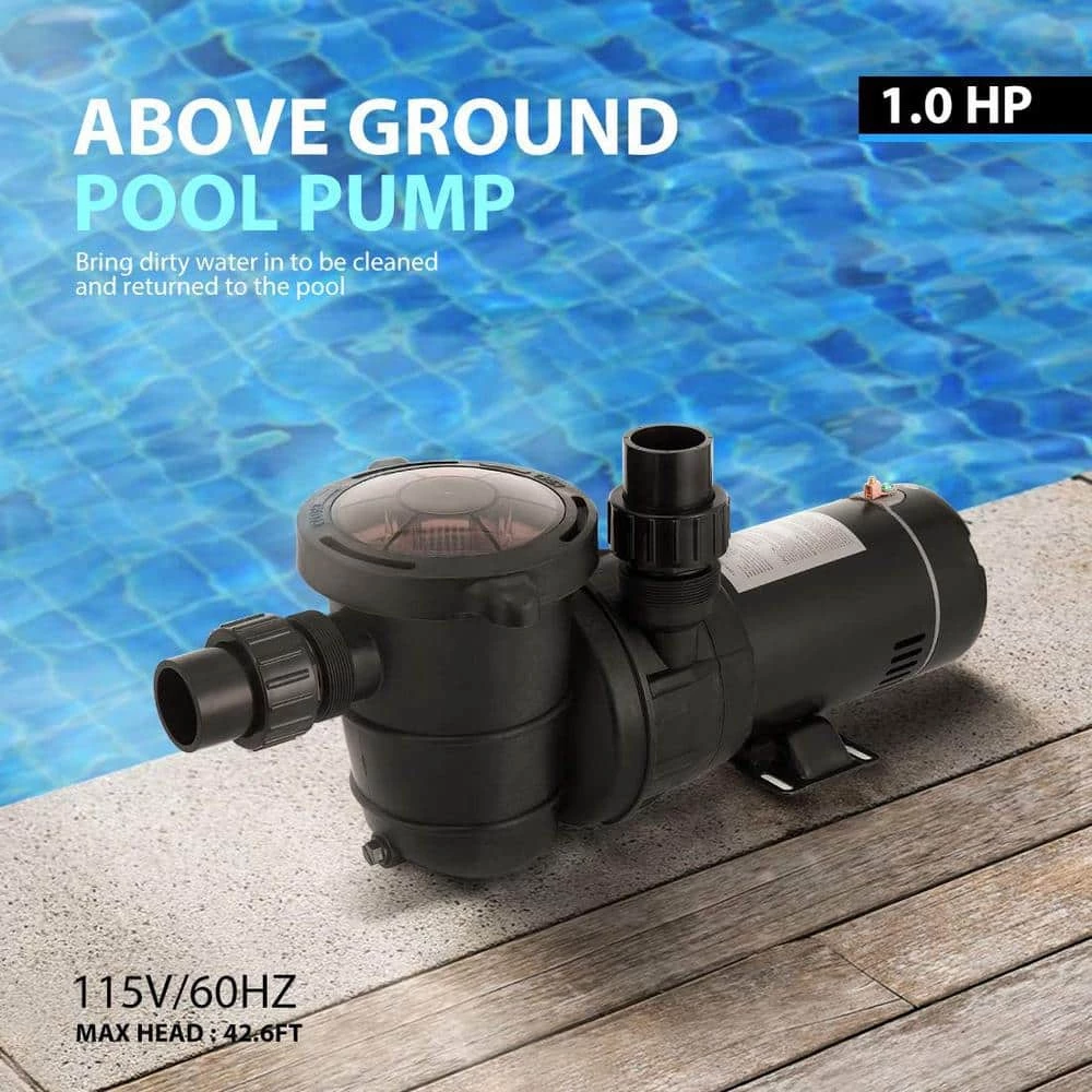 1.5 HP 8350 GPH 3450 RPM Powerful Above Ground Swimming Pool Pump with Strainer Basket by VIVOHOME 4 1.5 HP 8350 GPH 3450 RPM Powerful Above Ground Swimming Pool Pump with Strainer Basket by VIVOHOME - Image 2