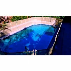 4 ft. H x 12 ft. W Beige In Ground Pool Safety Fence by Water Warden -Pool Supplies Sales Store water warden pool safety equipment wwf200b 1f 1000