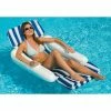 SunChaser Padded Swimming Pool Floating Lounge Chair by Swimline 1 SunChaser Padded Swimming Pool Floating Lounge Chair by Swimline -Pool Supplies Sales Store white blue swimline pool floats 10010 64 1000