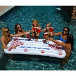 Pool Lounge Beer Pong Inflatable with Social Floating by GoFloats -Pool Supplies Sales Store white gofloats pool floats pl 01 66 1000