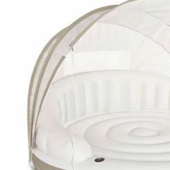 78.5 in. W x 59 in. L White Inflatable Canopy Island Float Lounge Plus AC Electric Air Pump with 3 Nozzles by Intex -Pool Supplies Sales Store white intex pool floats 58292ep 66639e 1f 1000