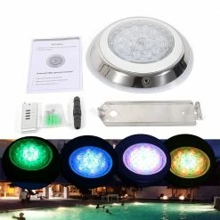 11.8 in. Stainless Steel Swimming Pool Light in White LED Lights RGB 7 Colors With Remote Control by YIYIBYUS -Pool Supplies Sales Store white pool lights hg wmtzxl 967 1f 1000