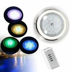 11.8 in. Stainless Steel Swimming Pool Light in White LED Lights RGB 7 Colors With Remote Control by YIYIBYUS -Pool Supplies Sales Store white pool lights hg wmtzxl 967 44 1000