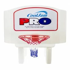 Super Wide Cool Jam Pro Inground Swimming Pool White Basketball Hoop by Swimline