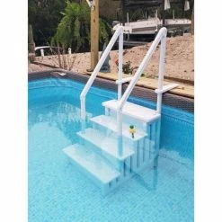 32 in. Plastic Safety Pool Ladder 4-Step Deck Stairs for Above Ground Pools by XtremepowerUS -Pool Supplies Sales Store xtremepowerus pool ladders 75137 h2 1f 1000