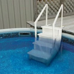 32 in. Plastic Safety Pool Ladder 4-Step Deck Stairs for Above Ground Pools by XtremepowerUS -Pool Supplies Sales Store xtremepowerus pool ladders 75137 h2 4f 1000