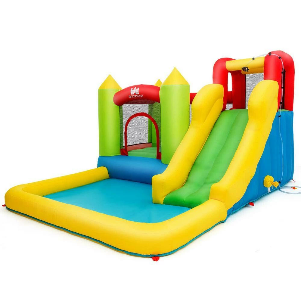 138 in. x 110.5 in. x 75 in. Cloth Yellow Outdoor Inflatable Bounce House Water Slide Climb Bouncer Pool by Gymax 4 138 in. x 110.5 in. x 75 in. Cloth Yellow Outdoor Inflatable Bounce House Water Slide Climb Bouncer Pool by Gymax - Image 2