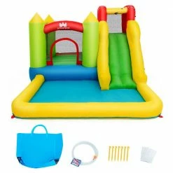 138 in. x 110.5 in. x 75 in. Cloth Yellow Outdoor Inflatable Bounce House Water Slide Climb Bouncer Pool by Gymax 14 138 in. x 110.5 in. x 75 in. Cloth Yellow Outdoor Inflatable Bounce House Water Slide Climb Bouncer Pool by Gymax -Pool Supplies Sales Store yelllow pool toys gym04200 fa 1000