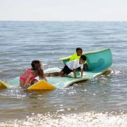 Original 5 ft. x 12 ft. Family Floating Water Play Mat by Aqua Lily Pad 15 Original 5 ft. x 12 ft. Family Floating Water Play Mat by Aqua Lily Pad -Pool Supplies Sales Store yellow and teal aqua lily pad pool floats gen512 4f 1000