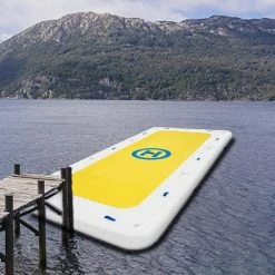 Inflatable Dock Platform 15 x 6 ft. Portable Floating Dock 10-12 people with Electric Air Pump and Hand Pump by VEVOR -Pool Supplies Sales Store yellows white vevor pool floats ftqbmc15x6 r67a60v1 31 1000